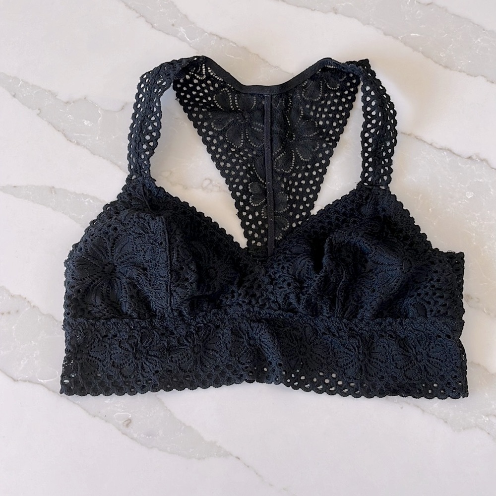 aerie Black Lace Bralette M